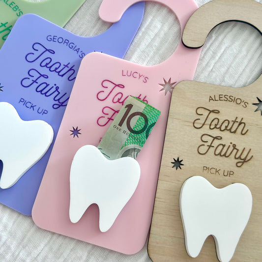 Personalised Tooth Fairy Pick Up Door Sign