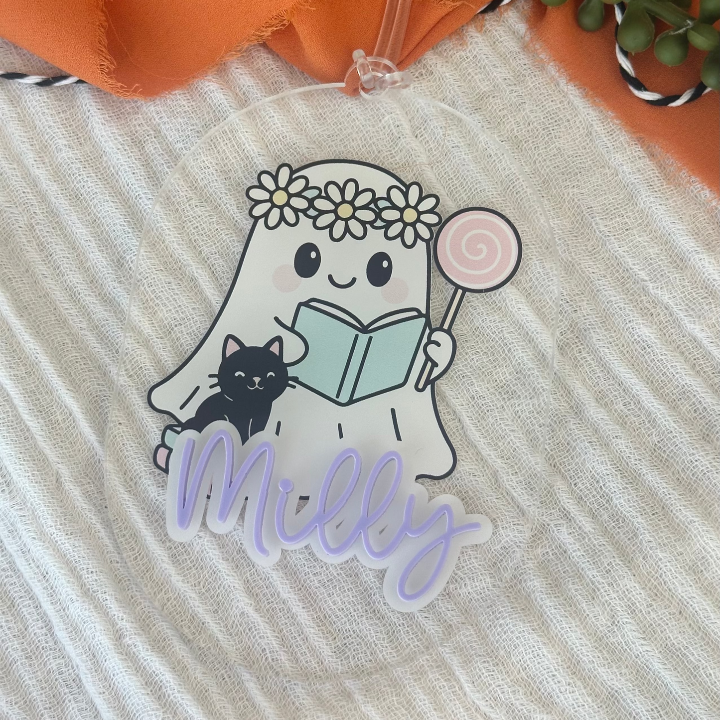 Funky Ghost Halloween Bag Tag -UV Printed