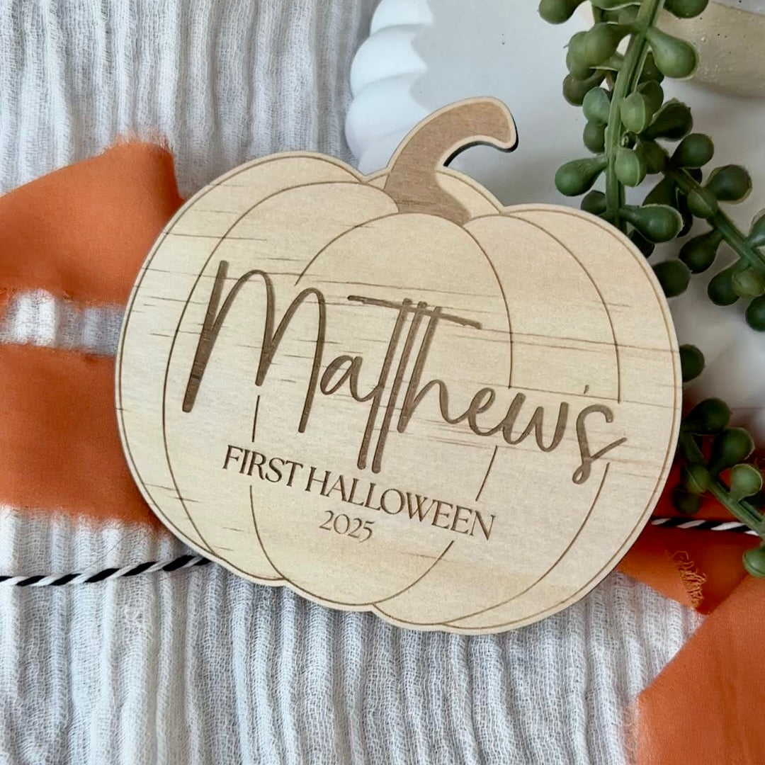 Baby's First Halloween - Personalised Pumpkin Plaque