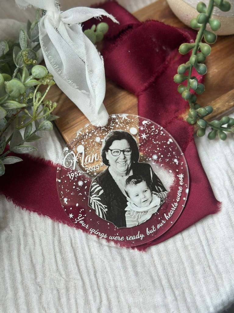 Personalised Photo Memorial Christmas Ornament | In Loving Memory Keepsake