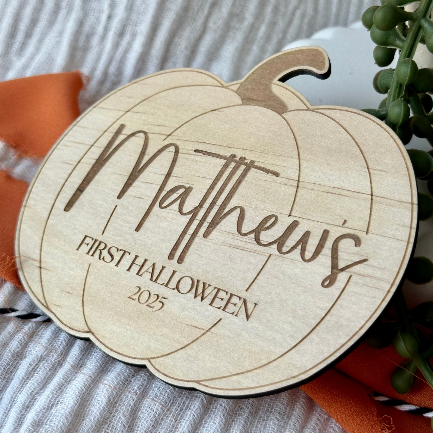 Baby's First Halloween - Personalised Pumpkin Plaque