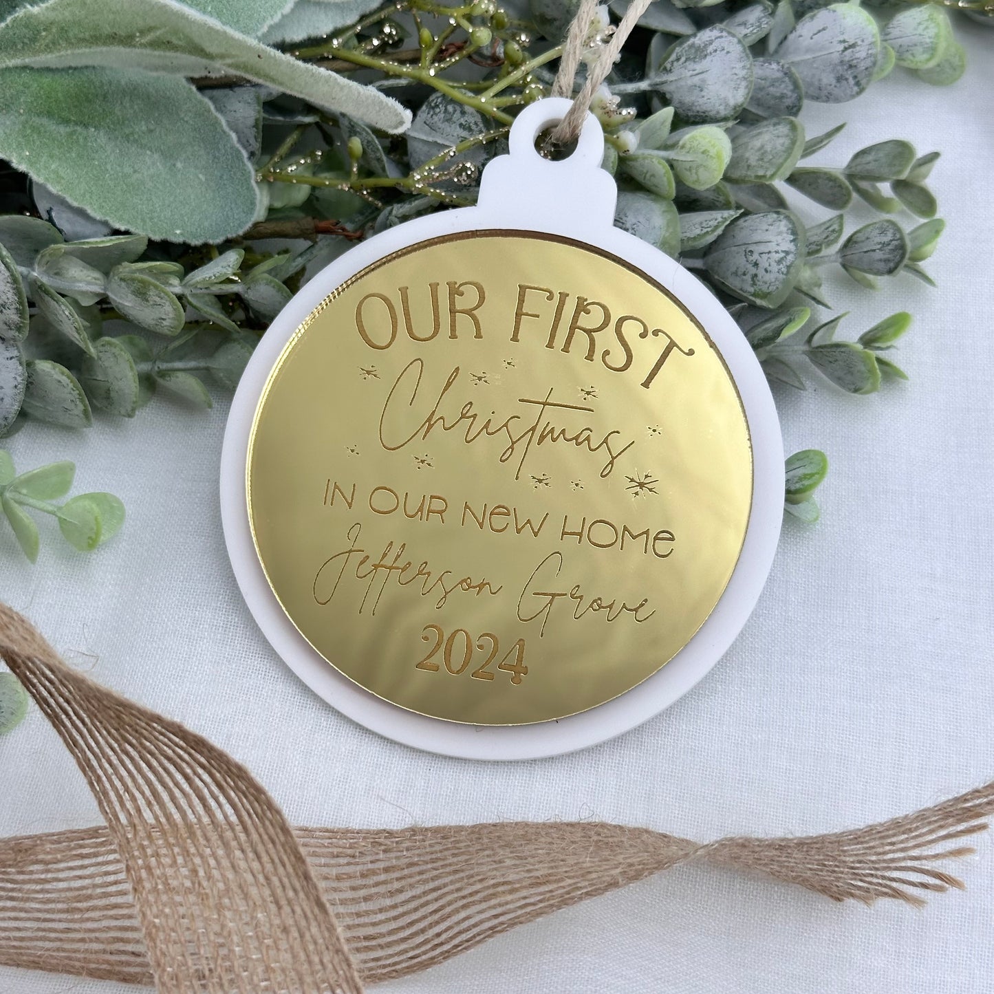First Christmas In Our New Home Double Layered Bauble