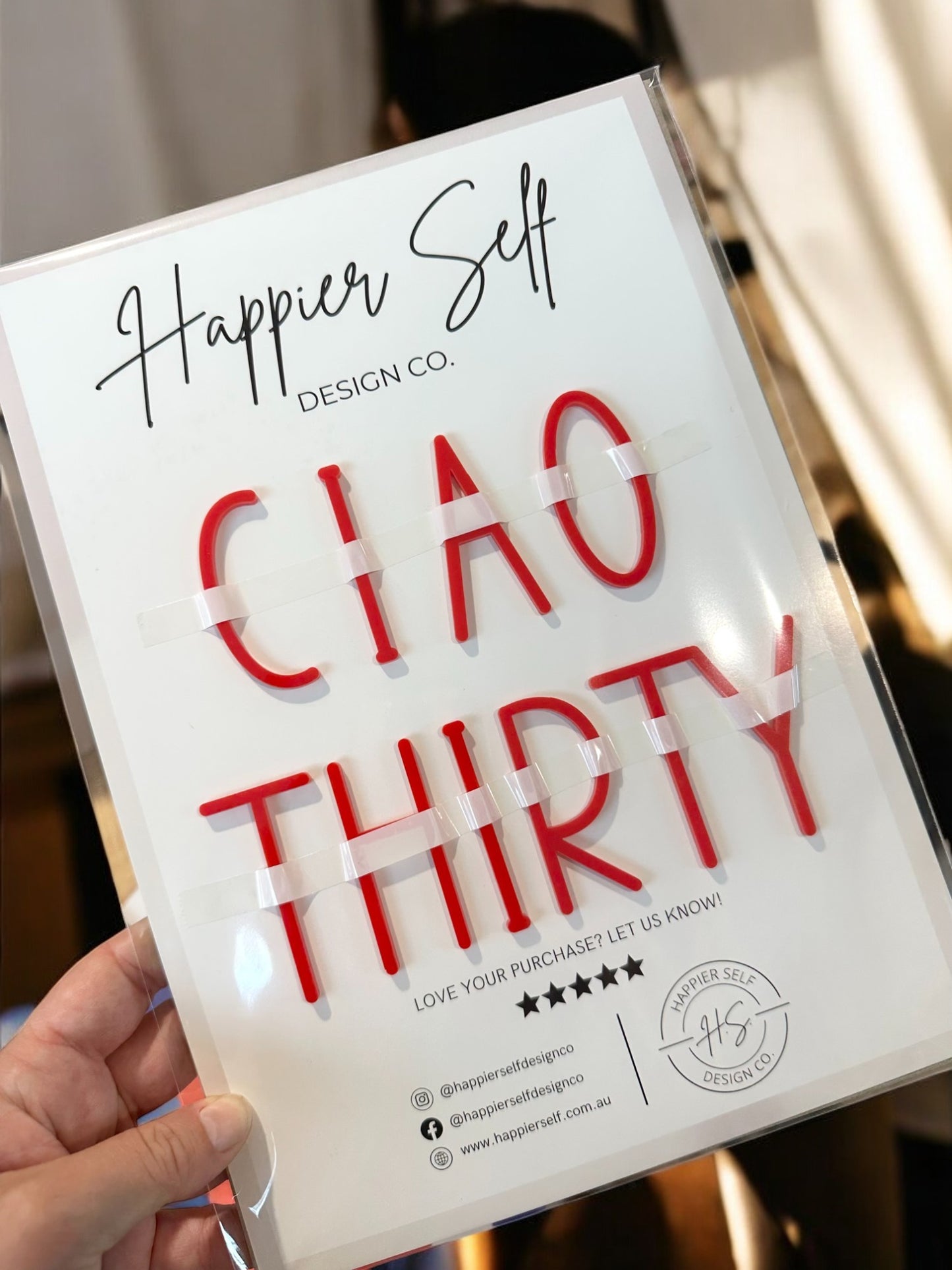 CIAO THIRTY Acrylic Cake Topper