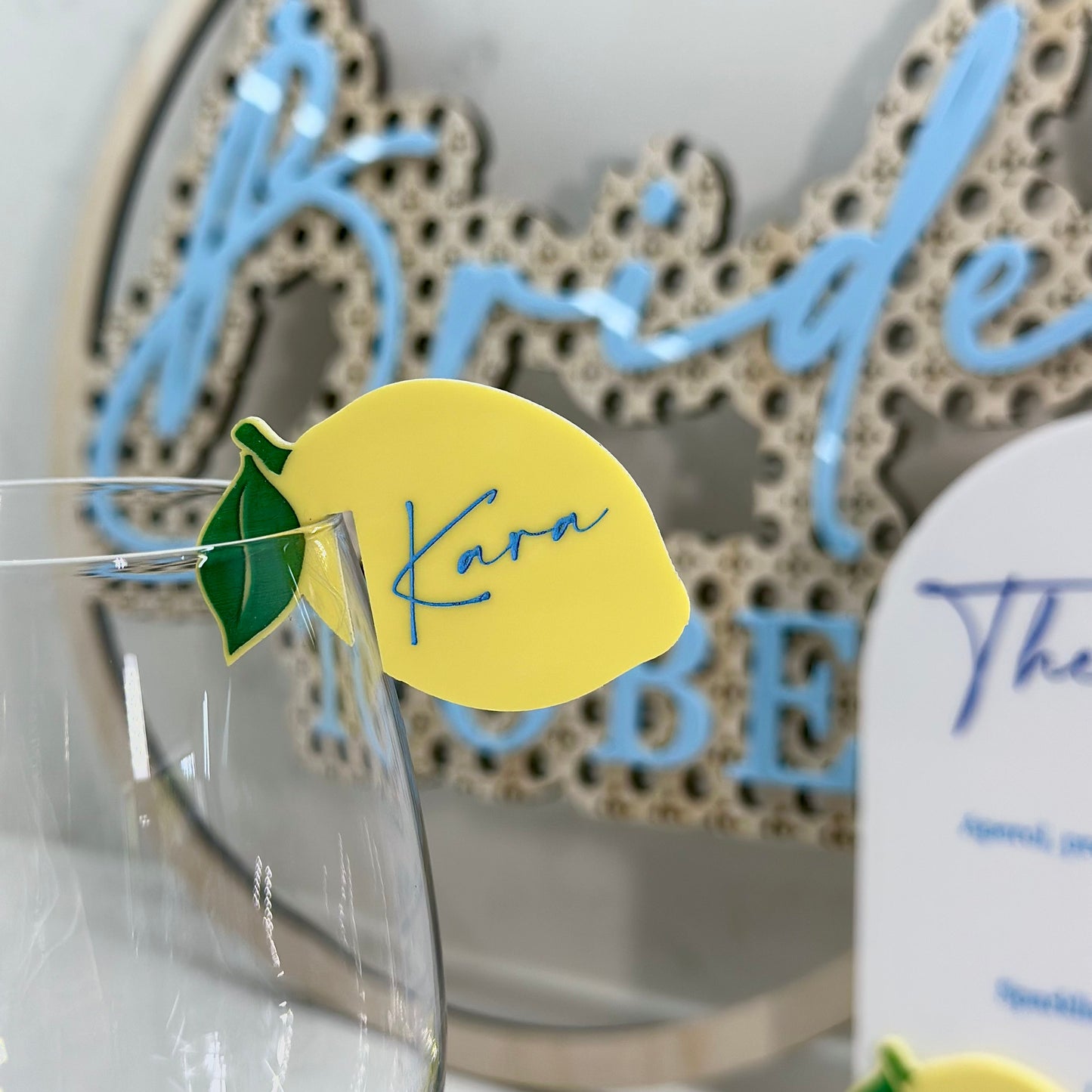 Amalfi Lemon Acrylic Drink Tags