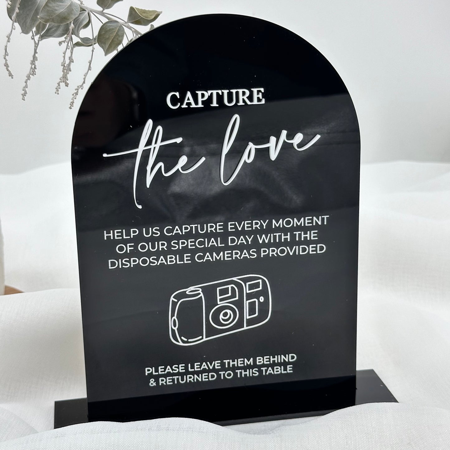 Capture the Love Disposable Camera Wedding Sign