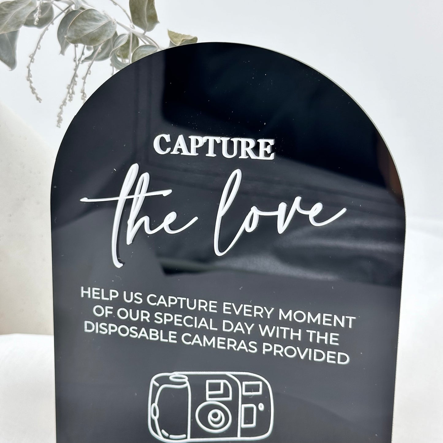 Capture the Love Disposable Camera Wedding Sign