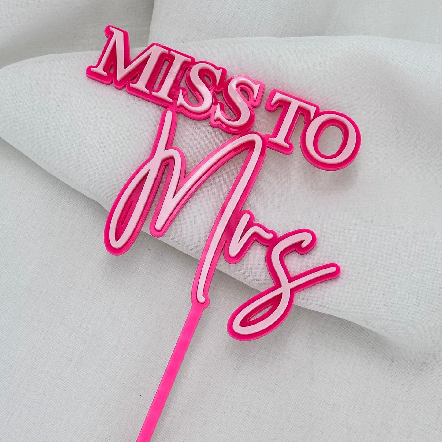 Miss to Mrs Acrylic Cake Topper