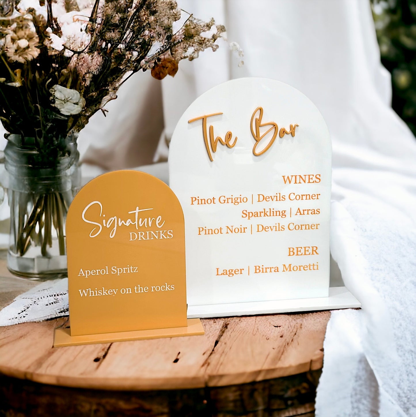 Custom Acrylic Bar Menu