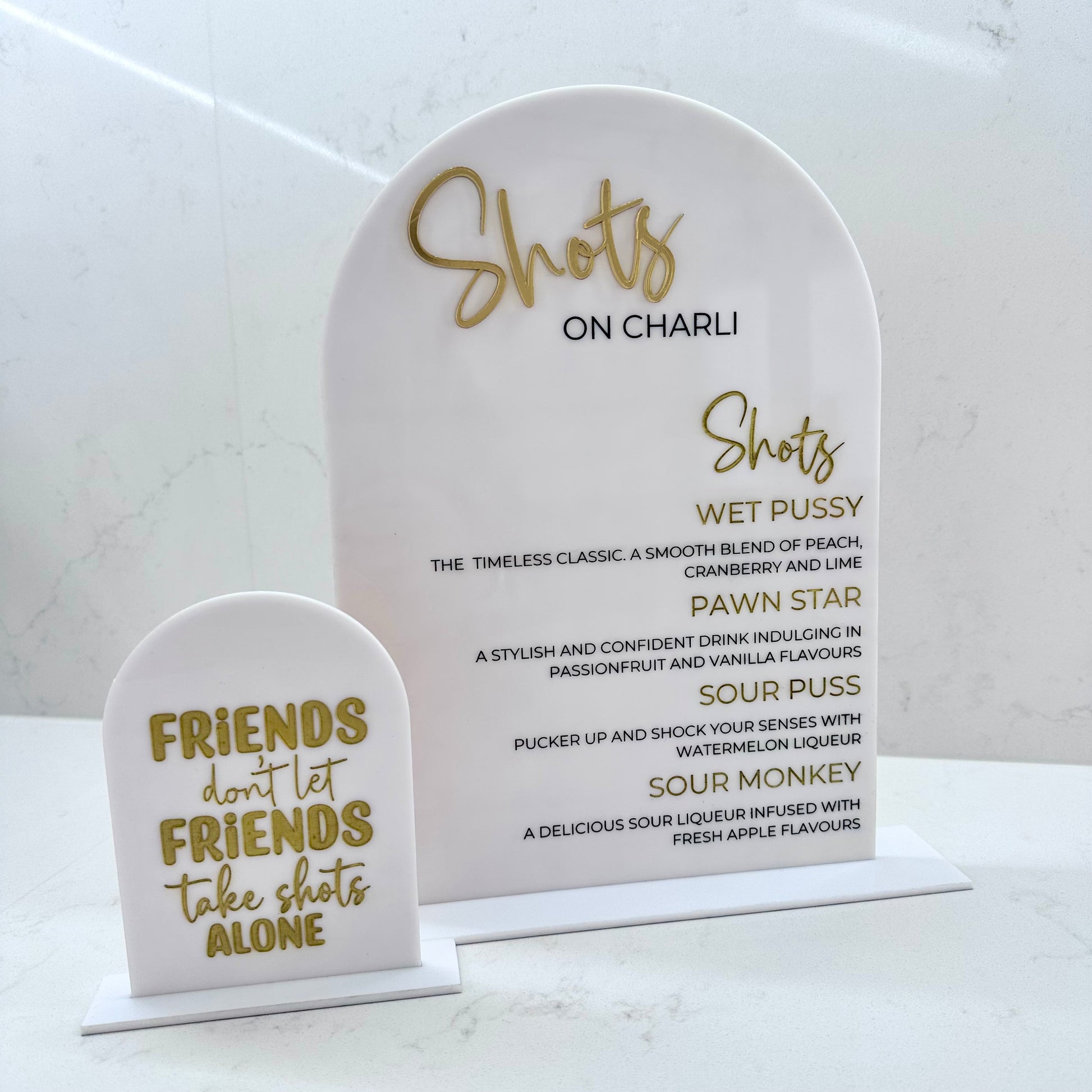 Custom Acrylic Bar Menu