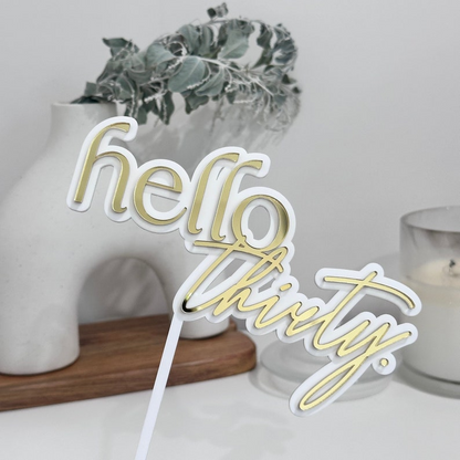 Hello Age Acrylic Cake Topper