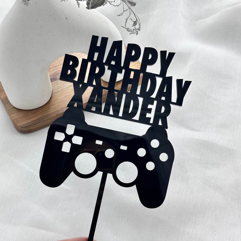 Video Game Controller Happy Birthday Cake Topper