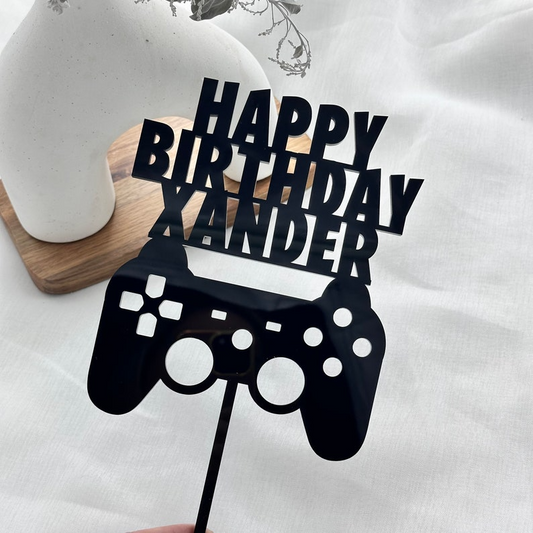 Video Game Controller Happy Birthday Cake Topper