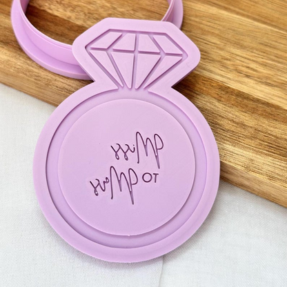 Miss to Mrs Engagement Ring Cookie Stamp & Cutter