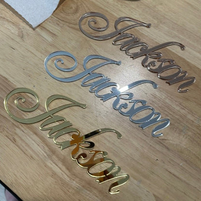 Adhesive 3D Acrylic Name - Maximum 65mm (H) x 170mm (L)