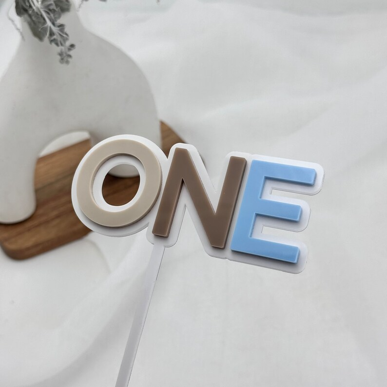 Multicolour Rainbow First Birthday One Cake Topper