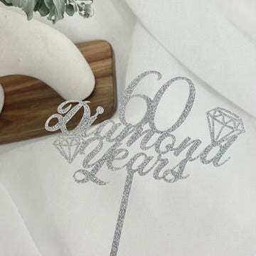 60 Diamond Years Acrylic Cake Topper