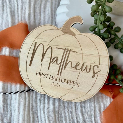 Baby's First Halloween - Personalised Pumpkin Plaque