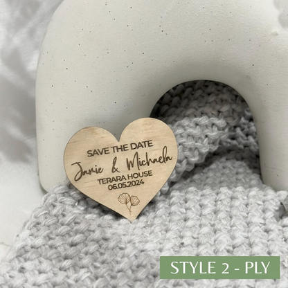 Heart Shaped Save the Date Magnet Cards
