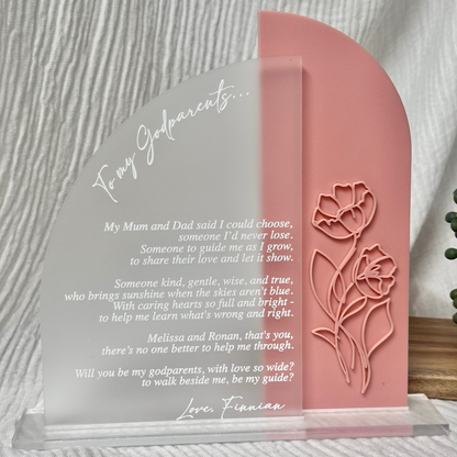 Personalised Godparent Proposal Plaque - Double Layer