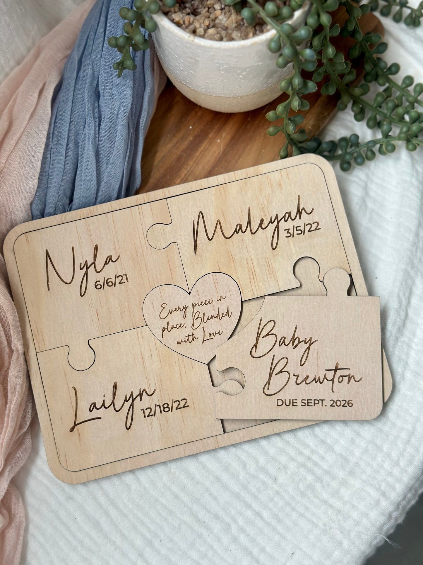 Personalised Family Puzzle Pregnancy Announcement