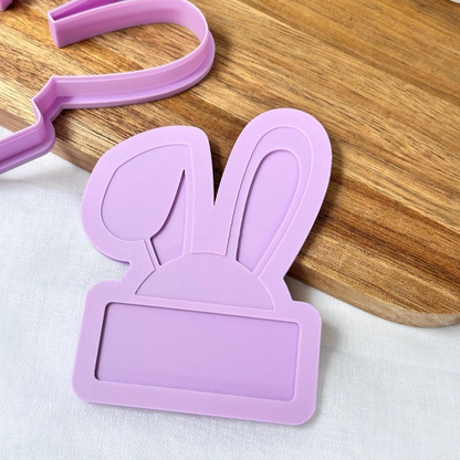 Bunny Ears with Name Plaque Stamp & Cutter