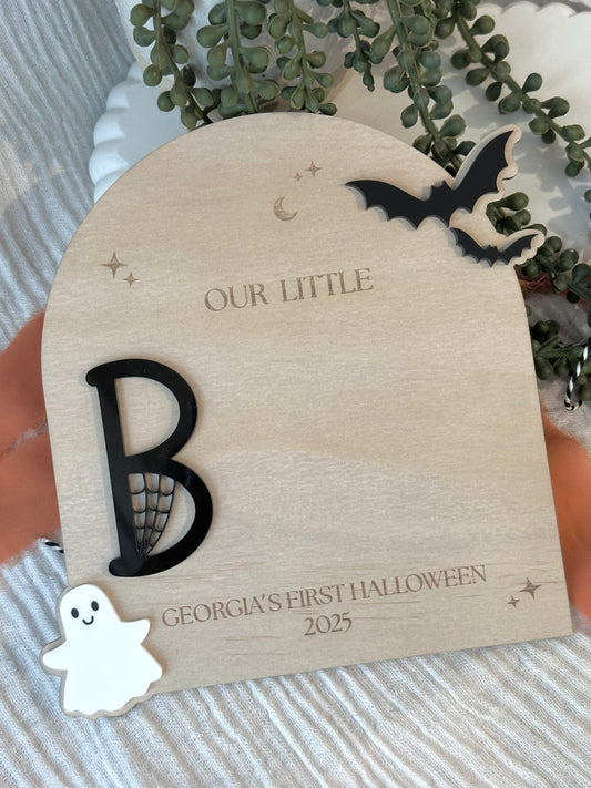 Our Little Boo - First Halloween Handprint or Footprint Plaque