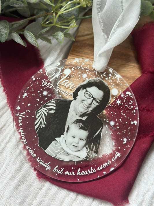 Personalised Photo Memorial Christmas Ornament | In Loving Memory Keepsake
