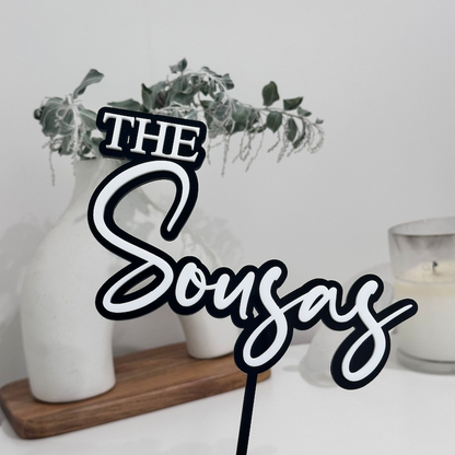 Wedding Name Cake Topper