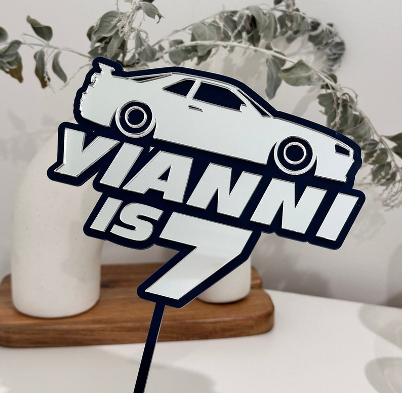 Race Car Name Cake Topper