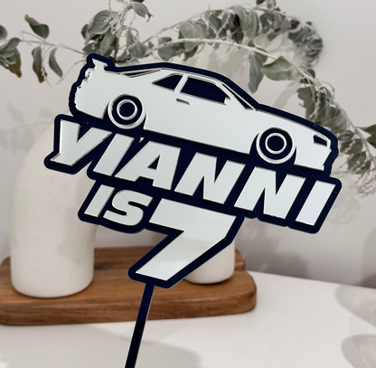 Race Car Name Cake Topper