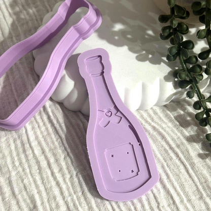 Champage Glass Cookie Stamp & Cutter