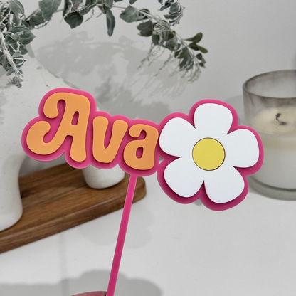 Groovy Daisy Name Cake Topper