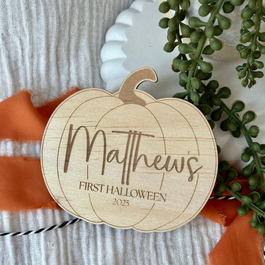 Baby's First Halloween - Personalised Pumpkin Plaque