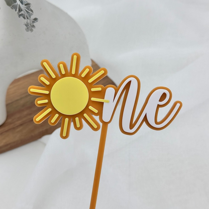 Boho Sun First Birthday One Cake Topper