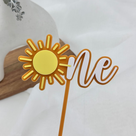 Boho Sun First Birthday One Cake Topper