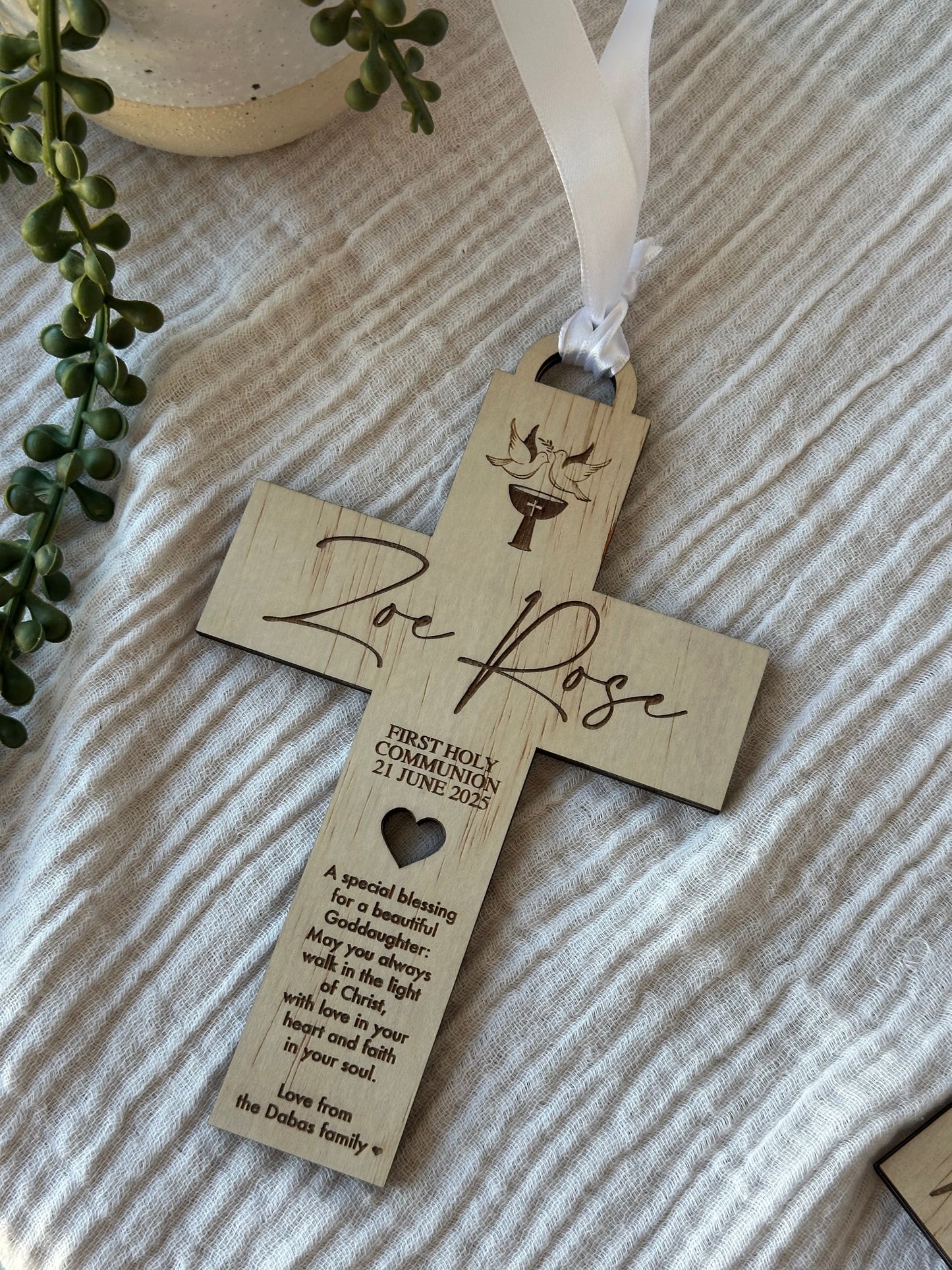 Personalised Timber Christening/ Baptism/ First Holy Communion Cross