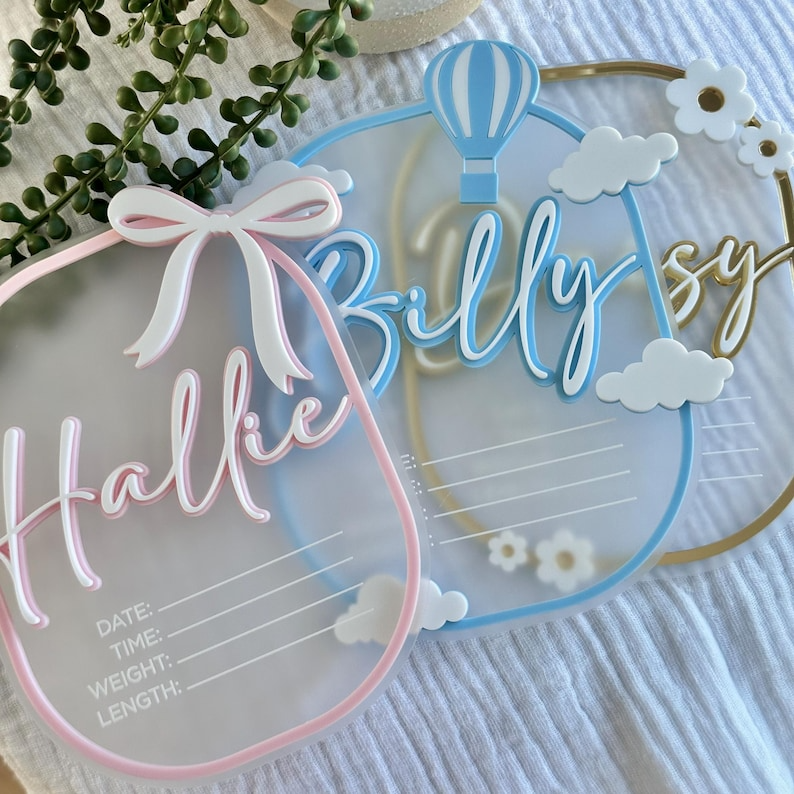 Personalised Baby Birth Announcement Plaque