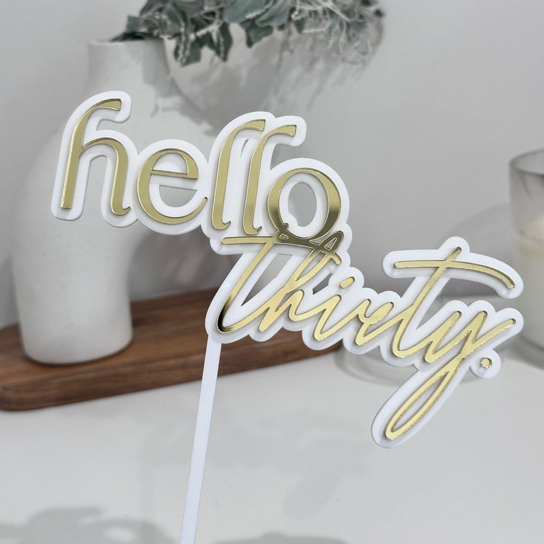 Hello Age Acrylic Cake Topper