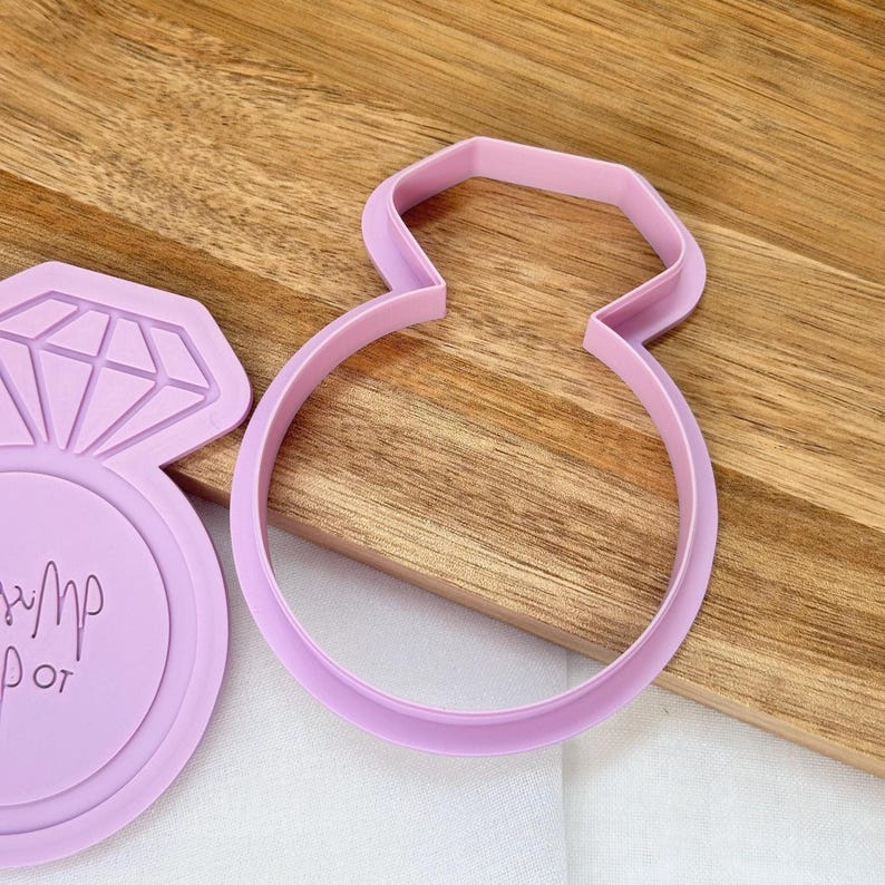 Miss to Mrs Engagement Ring Cookie Stamp & Cutter