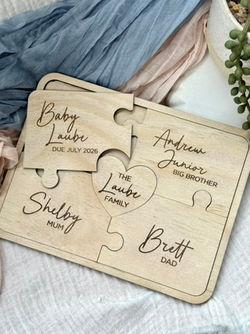 Personalised Family Puzzle Pregnancy Announcement