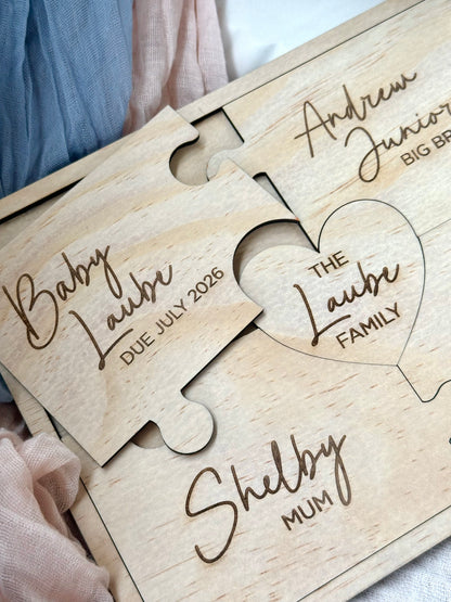 Personalised Family Puzzle Pregnancy Announcement