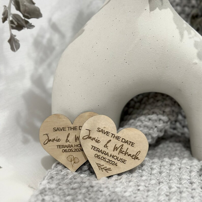Heart Shaped Save the Date Magnet Cards