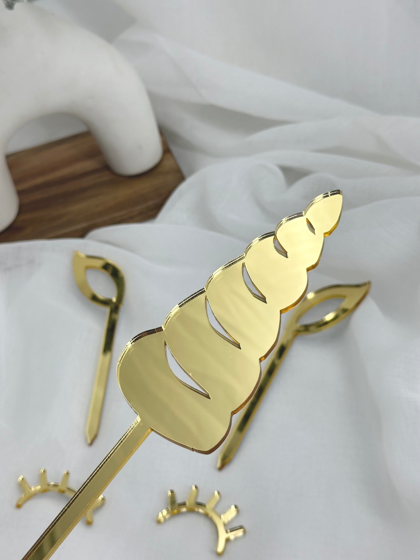 Unicorn Horn Cake Topper Set