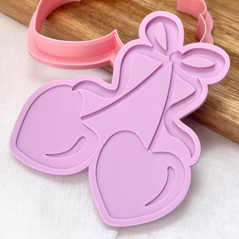 Cherry Hearts Cookie Stamp & Cutter