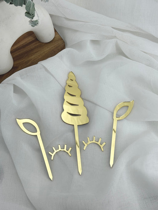 Unicorn Horn Cake Topper Set