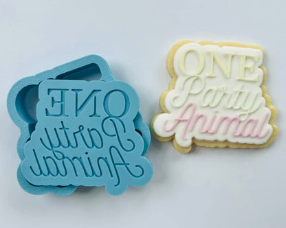 One Party Animal Plaque Cookie Stamp & Cutter | One Party Animal