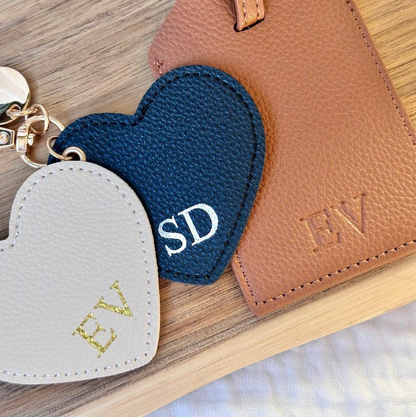 Personalised Debossed Heart Keyring