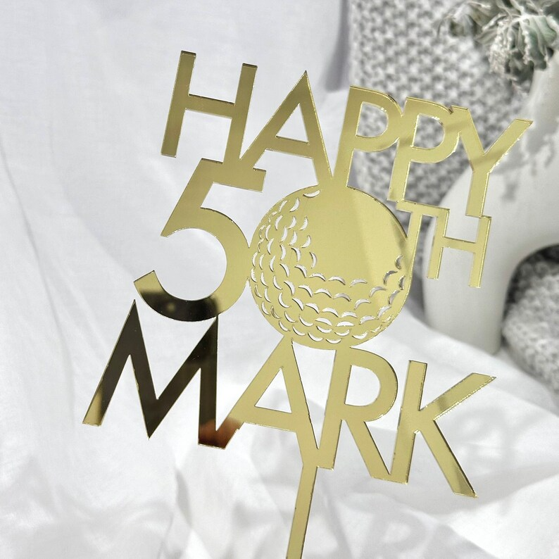 Golf Ball Themed Acrylic Cake Topper