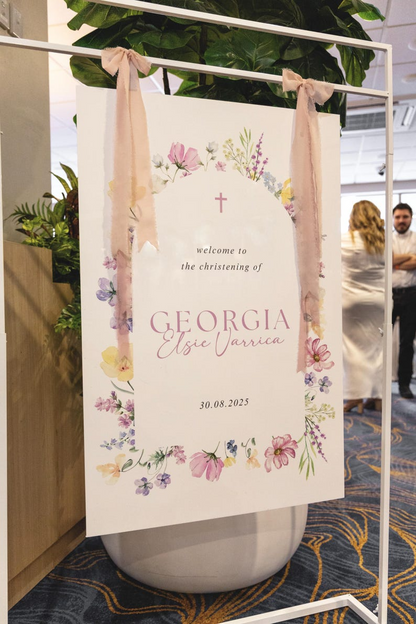 Wildflower Baptism Welcome Sign