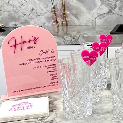 Custom Acrylic Bar Menu